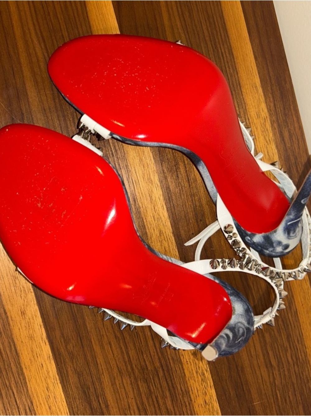 Christian Louboutin Mafaldina Spikes 100 Sandal Heel Size 38 - Picture 4 of 5
